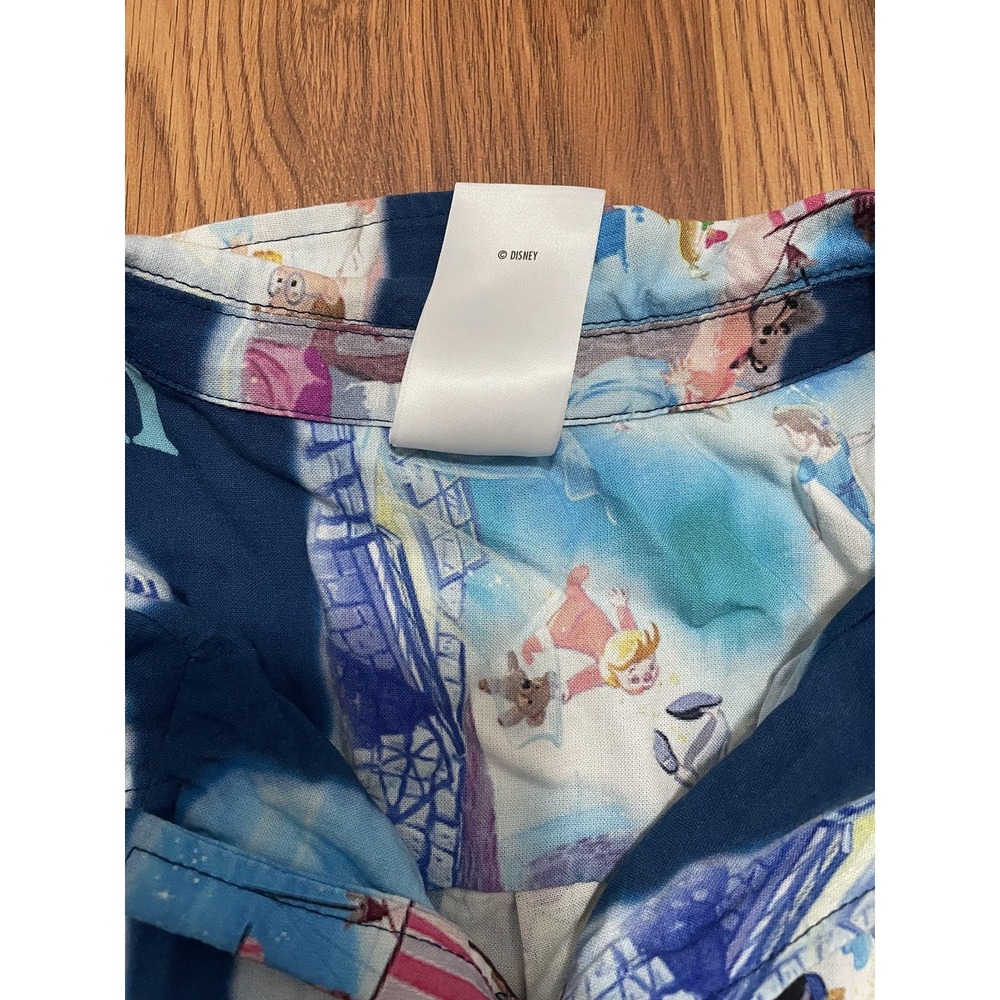 Disney Peter Pan Shirt Mens Small Graphic Print Short Sleeve Button Up - Picture 3 of 9